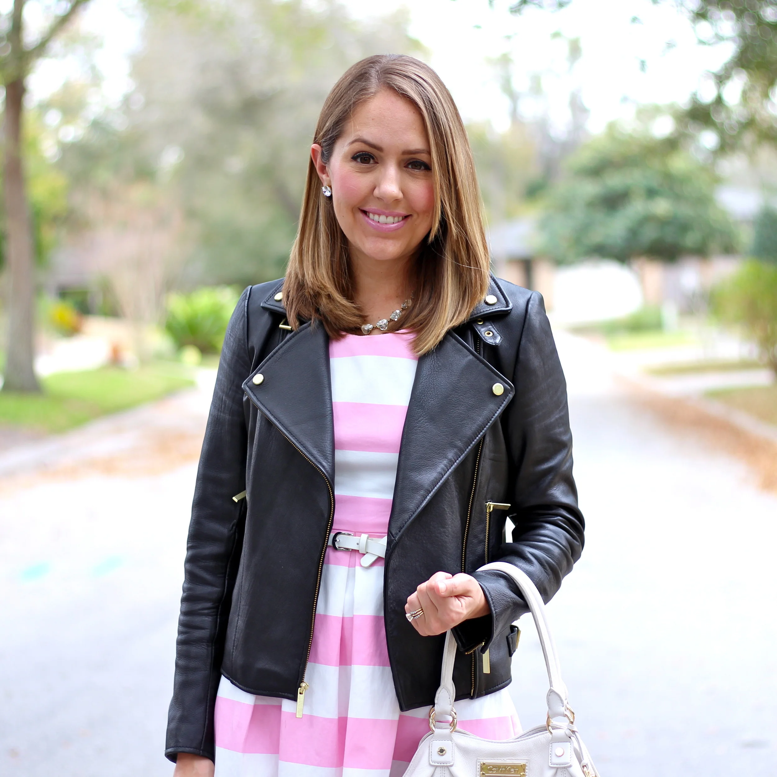 Jacket pink clearance stripes